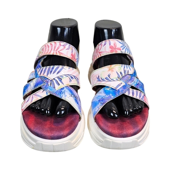 L'Artiste Spring Steps Figurette Floral Slip On Sandals Sz 39 Tropical Summer - Picture 6 of 13